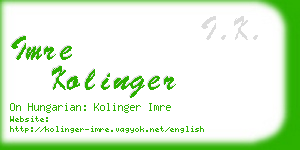 imre kolinger business card